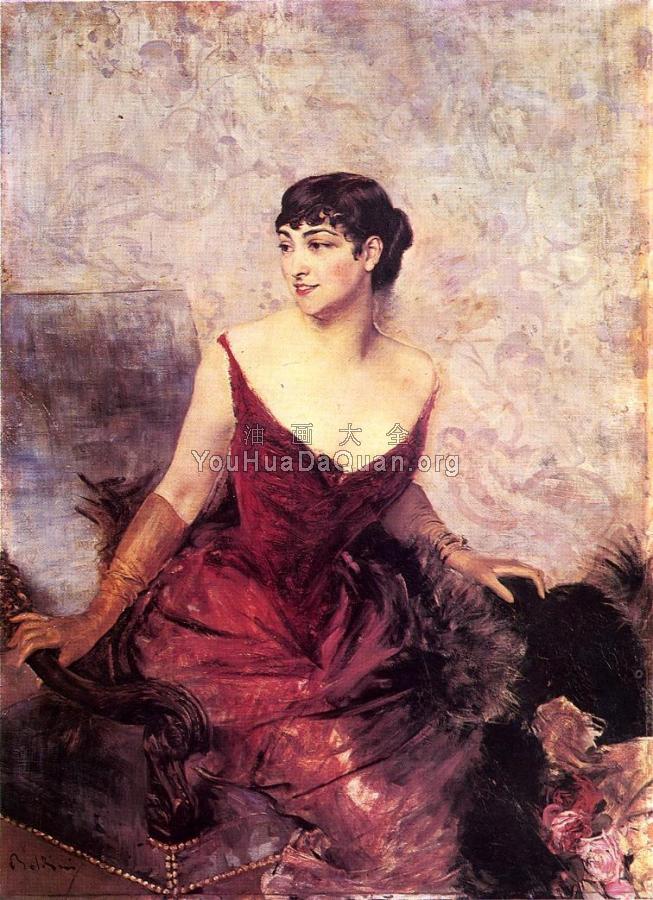 Countess de Rasty Seated in an Armchair - 乔瓦尼·波尔蒂尼